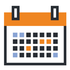 branded icon of a calendar to show booking Glasgow Airport car parking